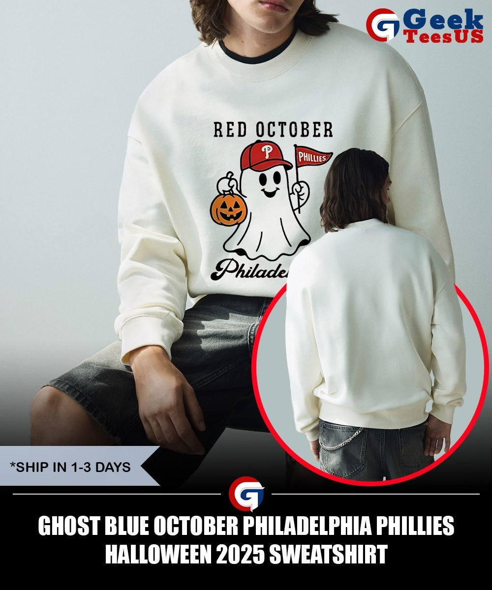 Ghost Blue October Philadelphia Phillies Halloween 2025 shirt