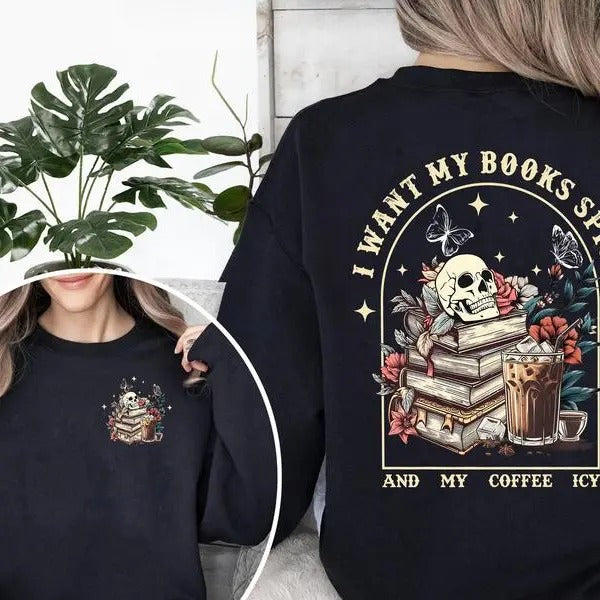 Ghost Book Reader Dark Romance Series T-Shirt, Halloween Library Shirt, Haunting Adeline, Lights Out, Butcher and...