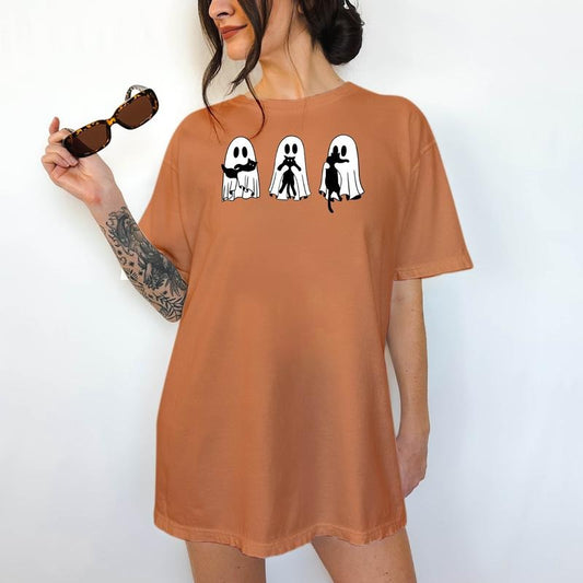 Ghost Cats - Unisex T-Shirt, Funny Tee, Comfortable Shirt, Halloween Theme