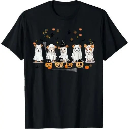 Ghost Dog Halloween Boo Ghost Lover Dog Owner Mom, Dad T-Shirt  Made in USA Hoodie, Sweatshirt | DripVista.com