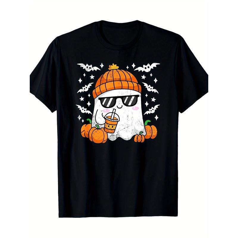 Ghost Drink coffee Fun Halloween Pumpkin Spice Lover T-shirt, men's T-shirt Made in USA Hoodie, Sweatshirt | DripVista.com