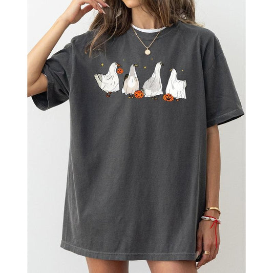 Ghost Geese, Farm, Skeleton, Funny, Pumpkin, Spooky, Witch, Aesthetic, Meme, Halloween, Costume, Tshirt, Women's, Comfort Colors Tee, Spooky, Tshirt, Witch, Pumpkin, Ghost, Skeleton