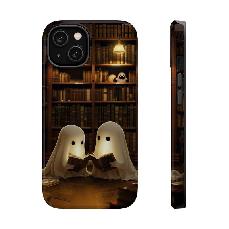 Ghost Reading Phone Case, Cute Halloween Cover Mag Safe Compatible, Magnetic Tough Cases T-Shirts, Hoodie, Sweatshirt