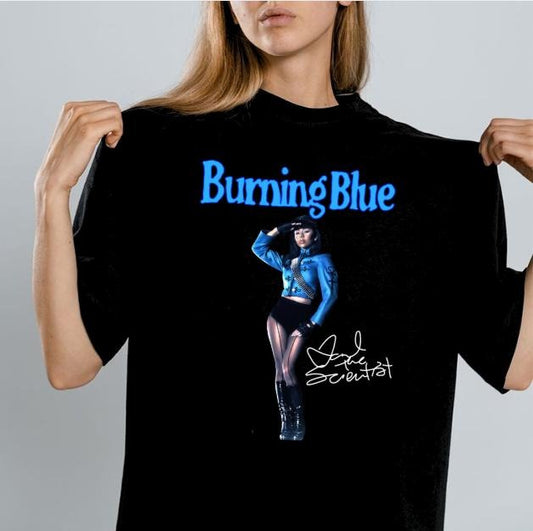 Gift Fans Burning Blue Song Tee, Mariah TS Music Shirt