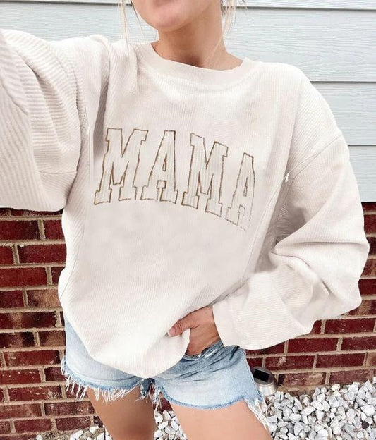 Giftifymama Corded Embroidered Mama Nursing Sweatshirt