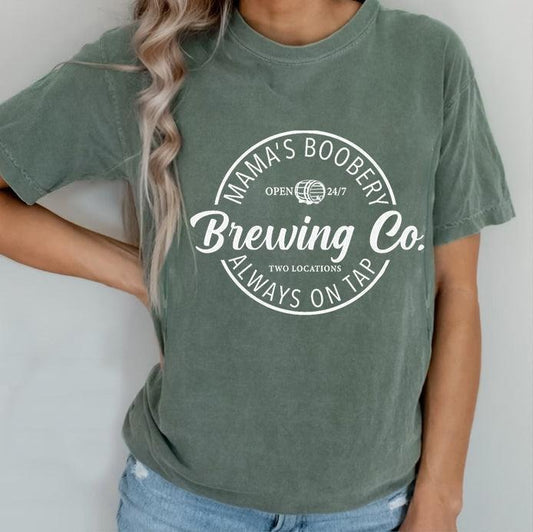 Giftifymama Women Maternity Shirt  Breastfeeding Nursing Friendly Zip Tshirt Mama's Boobery Always On Tap Tops Casual Clothes