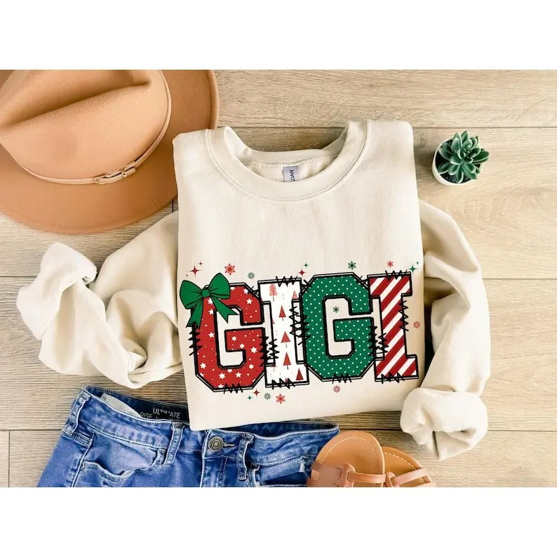 Gigi Mama Nana Mimi Christmas shirt, Christmas Coquette Sweatshirt, Christmas Mama Gift, Christmas Grandma Sweatshirt, Cute Mom gift