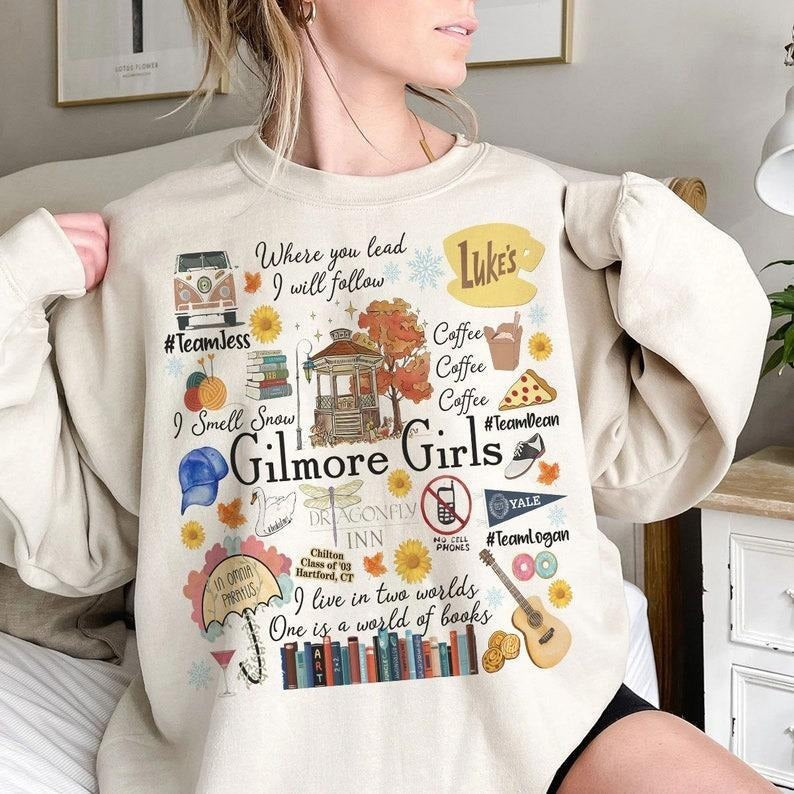 Gilmore Girl T- Shirt, Stars Hollow Connecticut Shirt, Lukes coffee tee, Retro Luke's Diner, Tv Show, Where You Lead I Will Follow Sweatshirt
