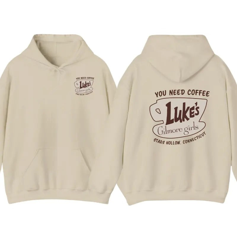 Gilmore Girls Luke's You Need Coffee Stars Hoodie, Stars Hollows shirt, Tv Show Gifts hoodie Sweatshirt | DripVista.com