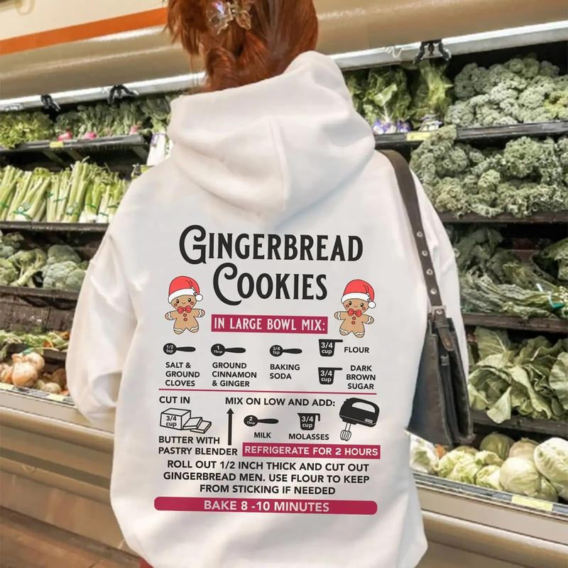 Gingerbread Cookie Recipe Hoodie, Gingerbread Cookie Christmas Hoodie, Gift For Christmas Holiday T-Shirts, Sweatshirt