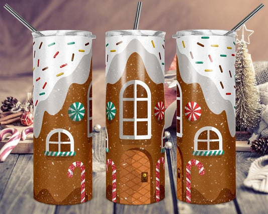 Gingerbread House 20oz Stainless steel tumbler