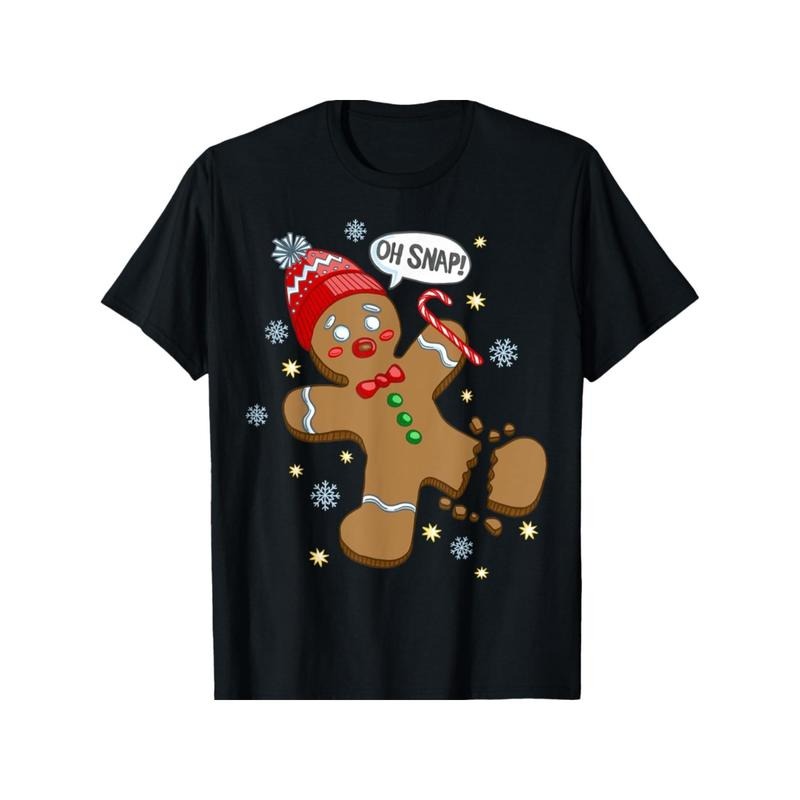 Gingerbread Man Oh Snap Christmas T-Shirt made in usa Hoodie, Sweatshirt | DripVista.com
