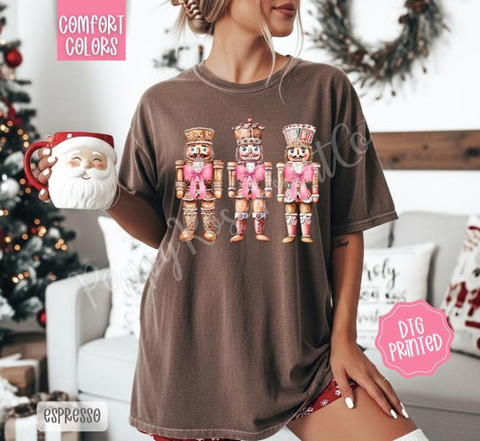Gingerbread Nutcracker Shirt Comfort Colors, Trendy Women's Holiday Tshirt