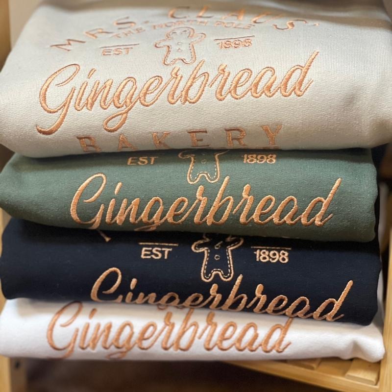 Gingerbread embroidered sweatshirt T-Shirts, Hoodie | DripVista.com