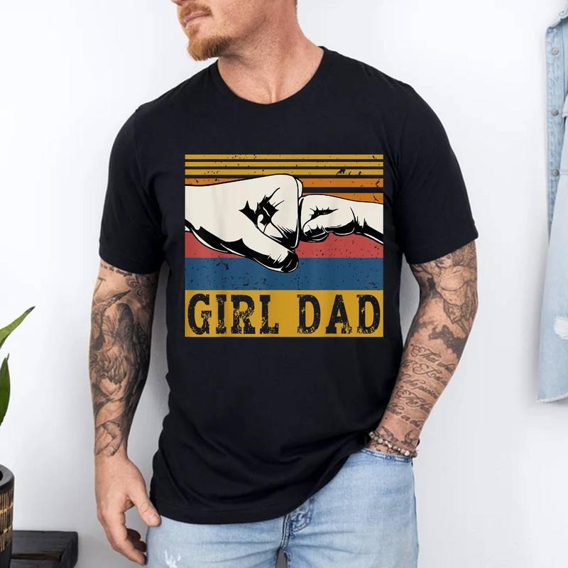 Girl Dad Men Father of Girls Fathers Day Vintage T-Shirt | Unisex Cotton Tee, Top Menswear Hoodie, Sweatshirt | DripVista.com