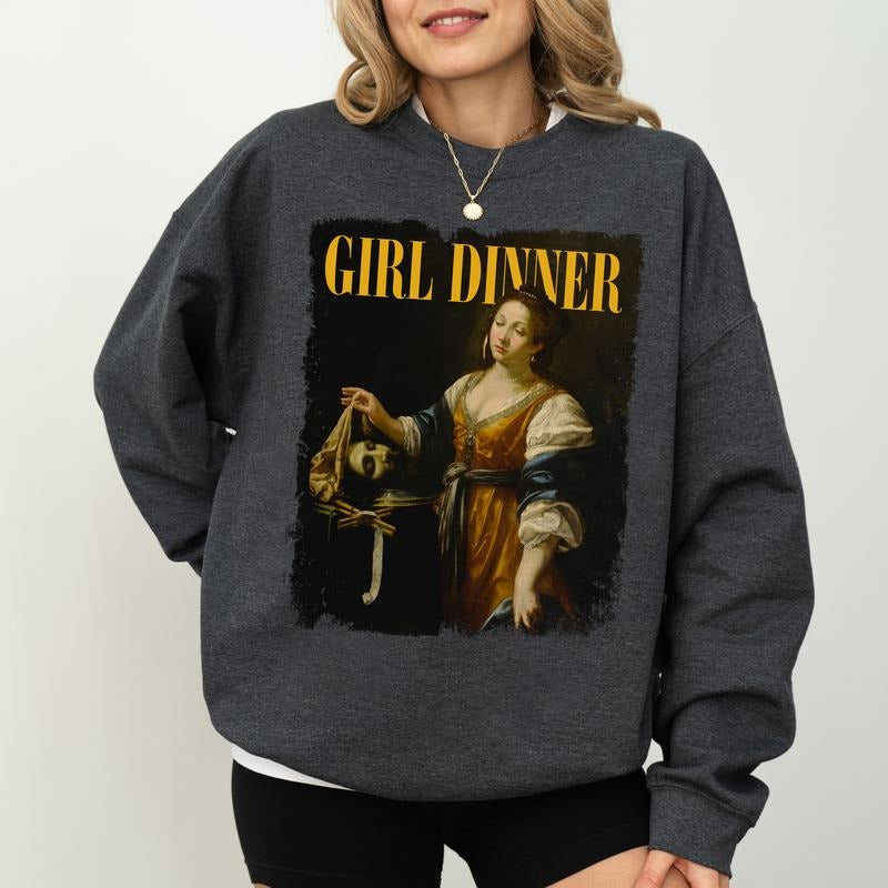 Girl Dinner Sweatshirt, Women Right's Crewneck, Feminism Long Sleeved Pullover, Anti Patriarchy Sweater, Gifts For Women's Liberation