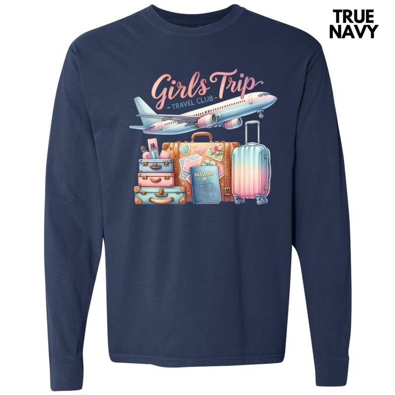 Girls Trip Suitcases Long Sleeve Comfort Colors T-Shirt 'NLB' Hoodie, Sweatshirt | DripVista.com
