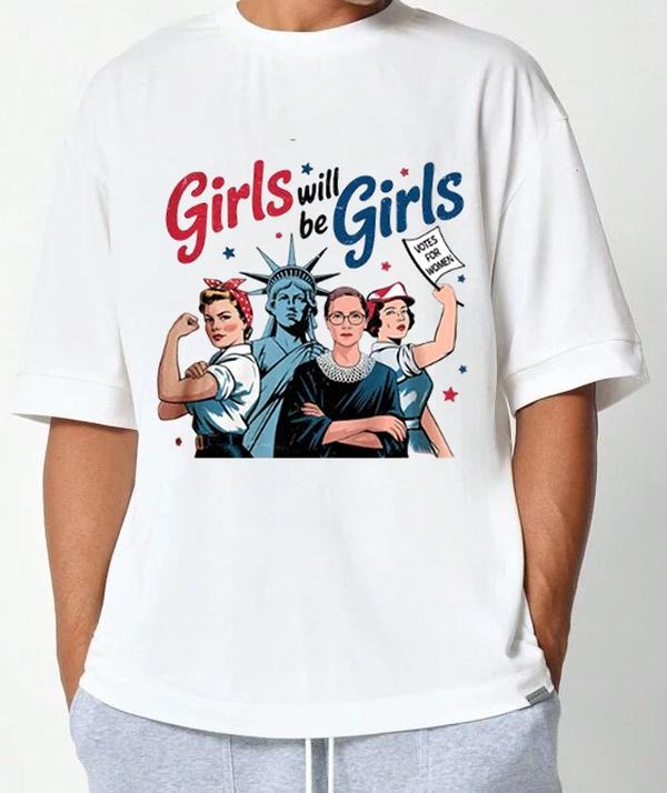 Girls Will be Girls 4th of July T-Shirt Trendy, Viral, and On-Point Everyday Graphic Tee Game Day Football Shirt Hoodie,...