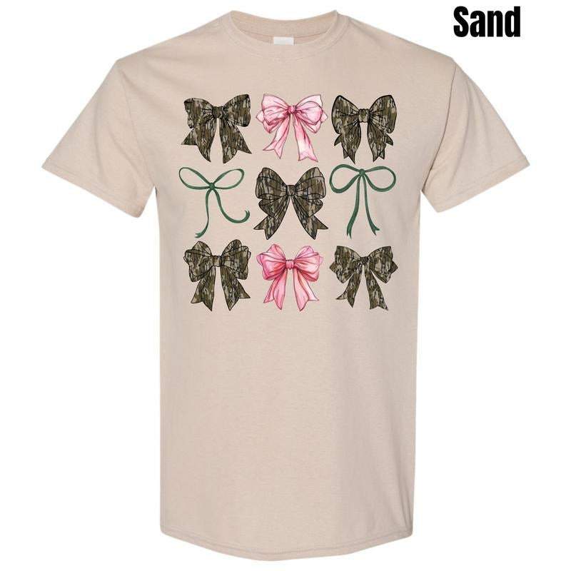 Girly Camo Bow Collage Gildan Short Sleeve T-Shirt 'NLB'