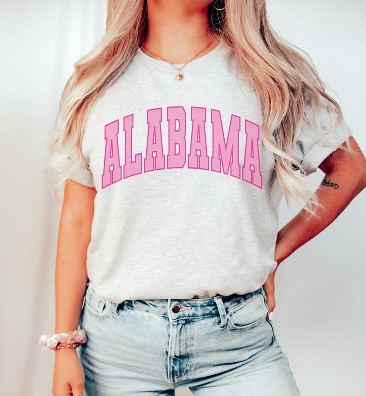 Girly Pink College Varsity Tees College State Name Tees State College Varsity Name Tshirts Varsity State T-Shirts Varsity...