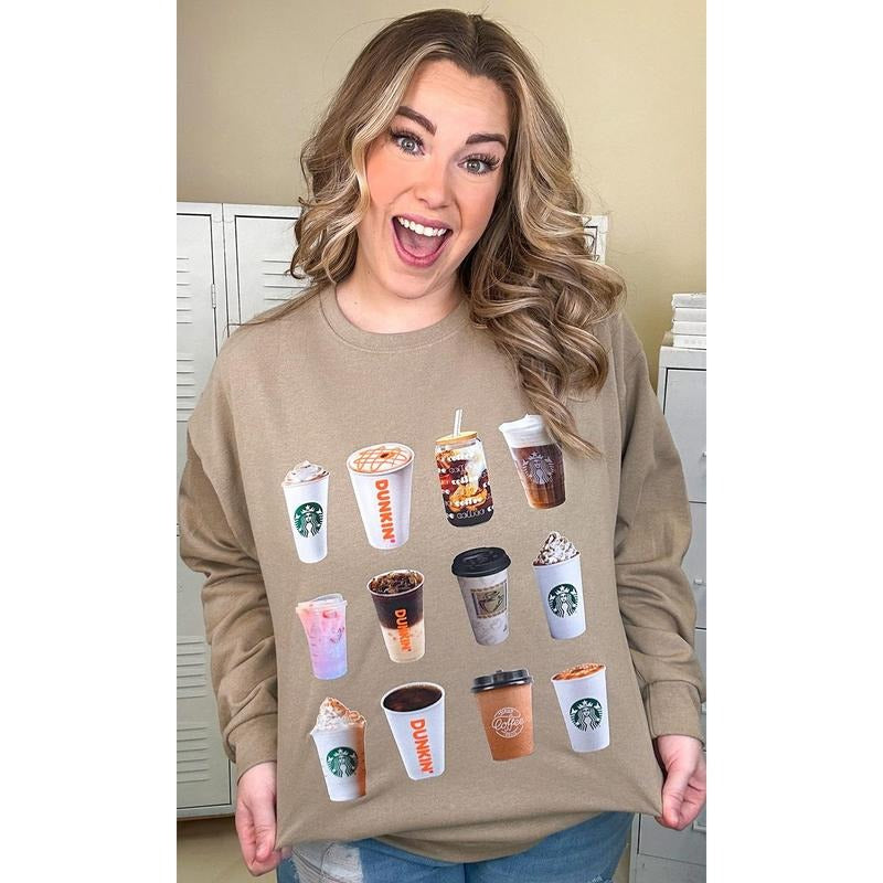 Give Me All the Coffee Graphic Sweatshirt T-Shirts, Hoodie | DripVista.com