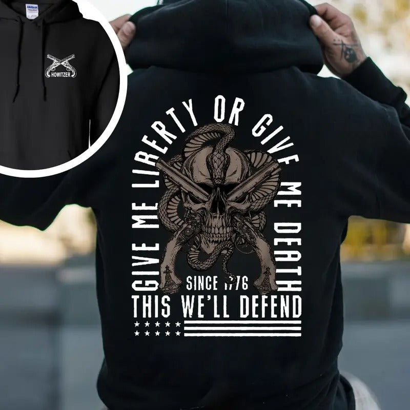 Give Me Liberty Or Give Death 2 Side Printed T-shirt - Crewneck Sweatshirt