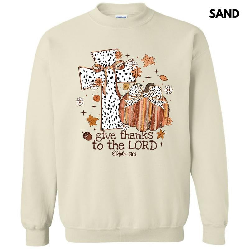 Give Thanks Pumpkin & Cross Sweatshirt 'NLB'