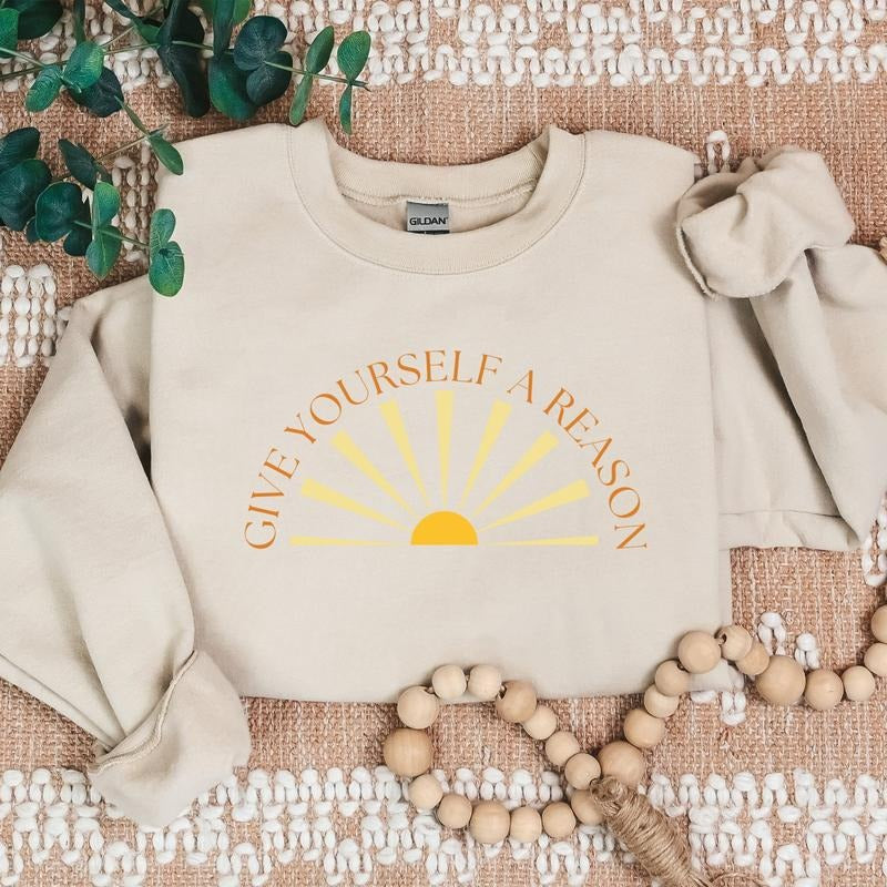Give Yourself A Reason Mental Health Crewneck  sweater T-Shirts, Hoodie, Sweatshirt | DripVista.com