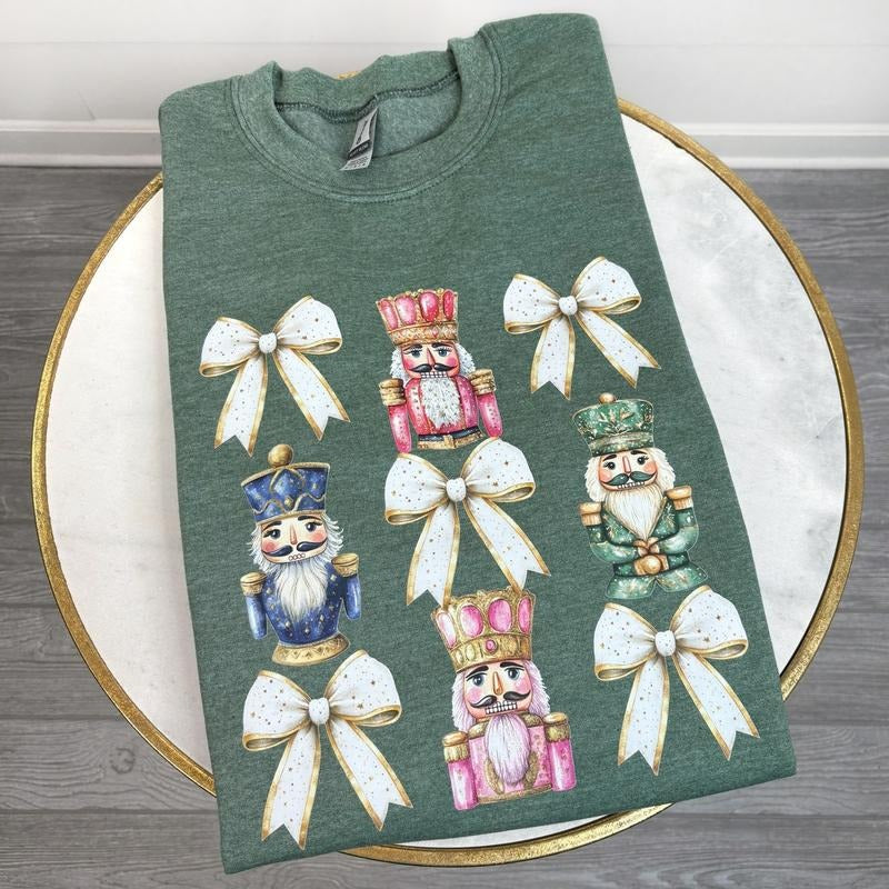 Glam Nutcracker Bow Collage Sweatshirt 'NLB'