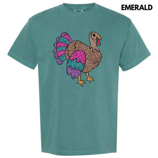 Glam Turkey FAKE Glitter Comfort Colors T-Shirt 'NLB'