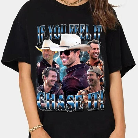 Glen Powell Shirt If You Feel It Chase It Shirt Tyler Owens Twisters Shirt Vintage 2024 Movie T-shirt Merch Men Women y2kstyle{n002}3