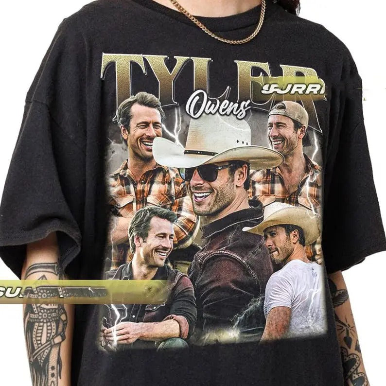 Glen Powell as Tyler Owens Unisex Softstyle Vintage Shirt, Gift For Woman and Man Unisex T-Shirt Casual Clothing Hoodie,...