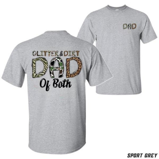 Glitter Dirt Dad T-shirt Camo Leopard Print Graphic - Unisex Relaxed Fit Short Sleeve Machine Washable - Boyfriend Gift - Menswear Streetwear Vacation Outfits
