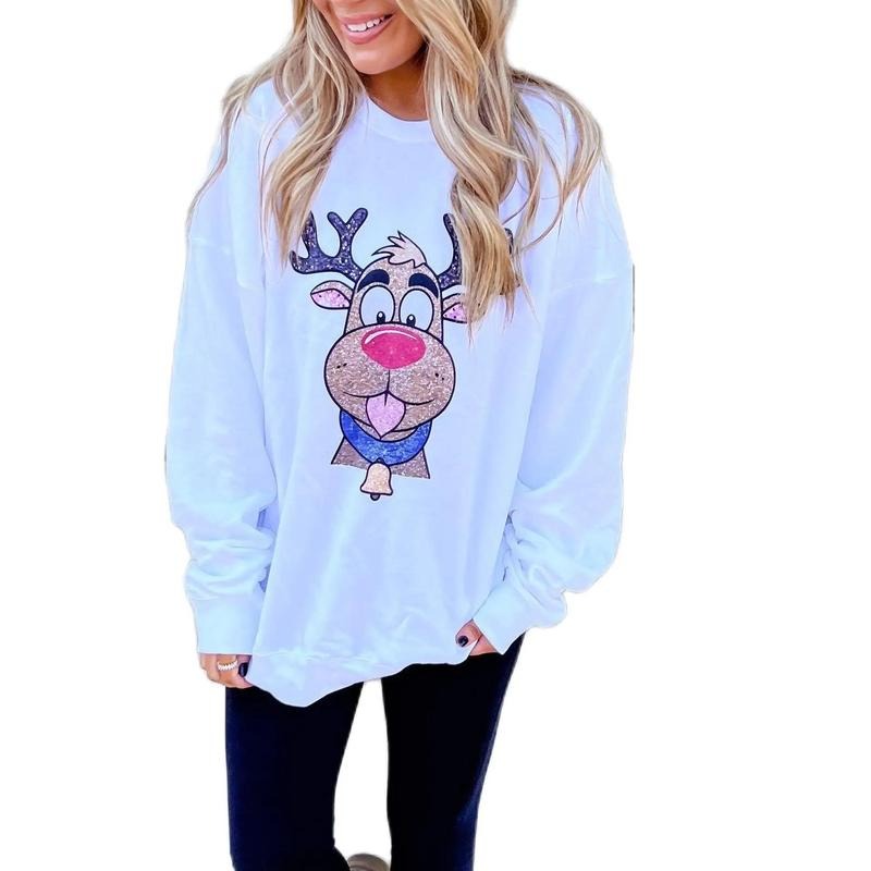 Glitter Reindeer Graphic Top
