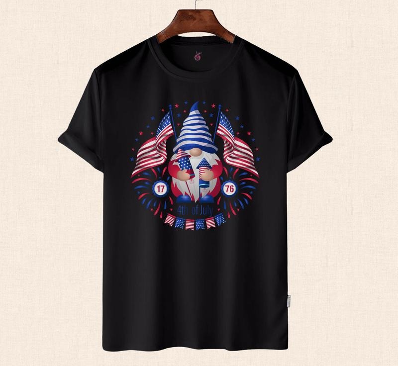 Gnome With Usa Flags Tee 4th Of July Shirt Usa Bigfoot Shirt Patriotic Shirt Independence Day Shirt American Flag Shirt