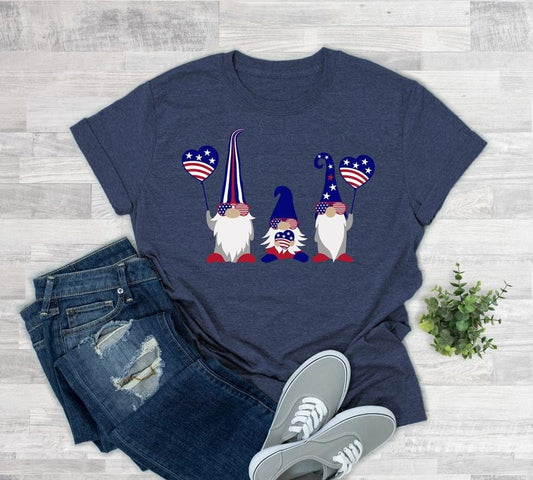 Gnomes Shirt 4th Of July Gift Independence Day Gift 4th Of July Shirt Patriotic Tee Shirts For Women American Flag Tee