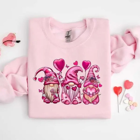 Gnomes Valentines Day Sweatshirt, Gnome Hearts Sweatshirt, Valentines Day Shirts for Women, Valentines Day Gift, Cute Gnome Sweatshirt