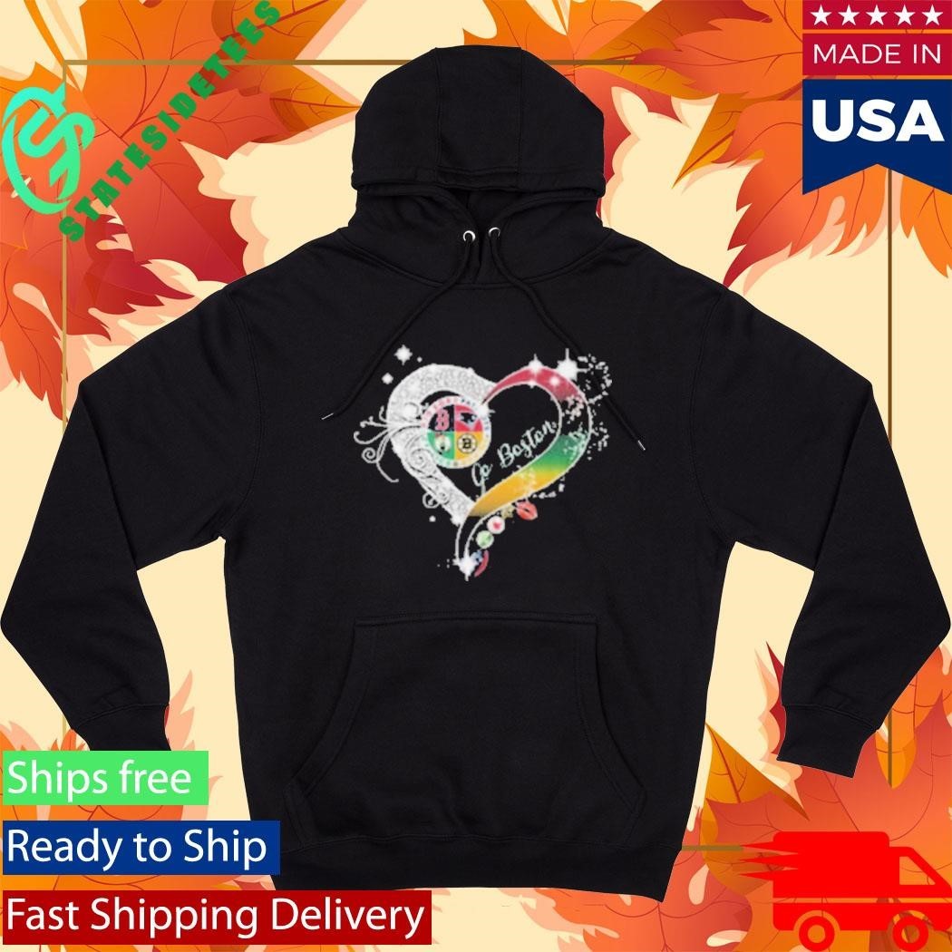 Go Boston Sports Teams Heart Glitter Diamond Shirt