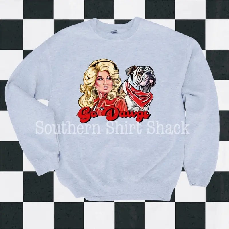 Go Dawgs Dolly Sweatshirt | Georgia Sweatshirt T-Shirts, Hoodie | DripVista.com