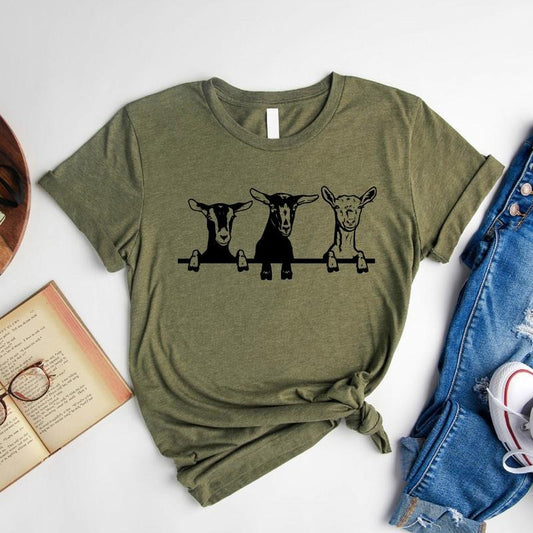 Goats Shirt, Farm Animal Sweatshirt, Funny Gift For Goats Lover, Animals Lover Gift Tee, Goats Owner Hoodie, Farmer T-shirt For Woman, Gift For Her, Gift Tee For Mom. Casual Cute