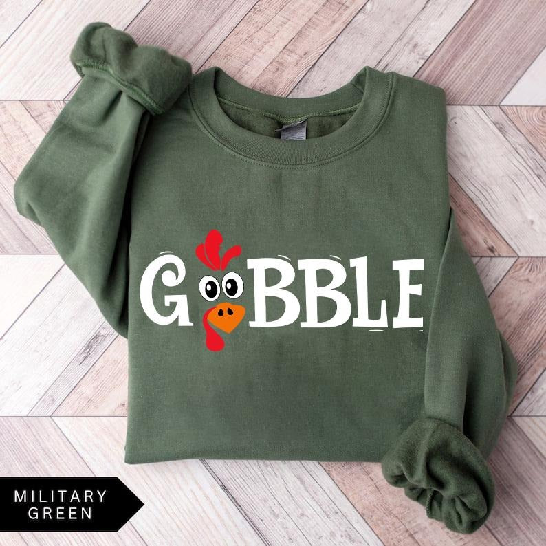 Gobble Sweatshirt, Gobble Turkey Sweatshirt, Thanksgiving Sweatshirt, Turkey Sweatshirt,Thanksgiving Hoodie,Trendy Hoodie, Trendy Sweatshirtstyle{n002}2