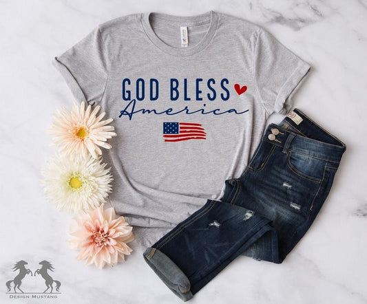 God Bless America Shirt 4th Of July Shirt Independence Day Gift Shirt Memorial Day Tee Patriotic Shirt 4th Of July Gift Tee