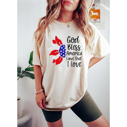 God Bless America Shirt, Land That I Love Shirt, Retro America Shirt, Patriotic Shirt, Fourth of July Shirt, Freedom Shirt, Memorial Day Tee