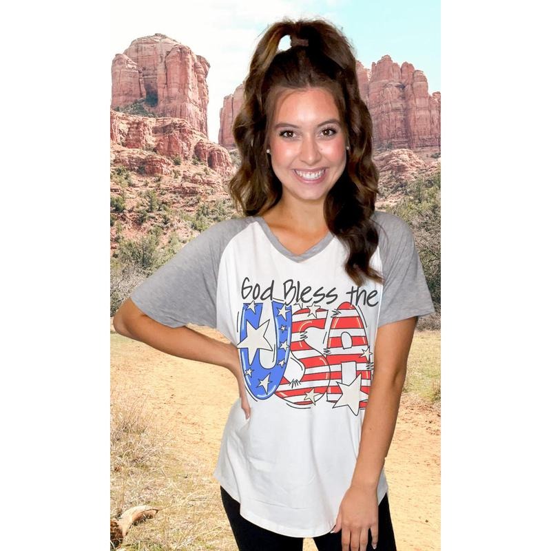 God Bless the USA V-Neck T-Shirts, Hoodie, Sweatshirt | DripVista.com