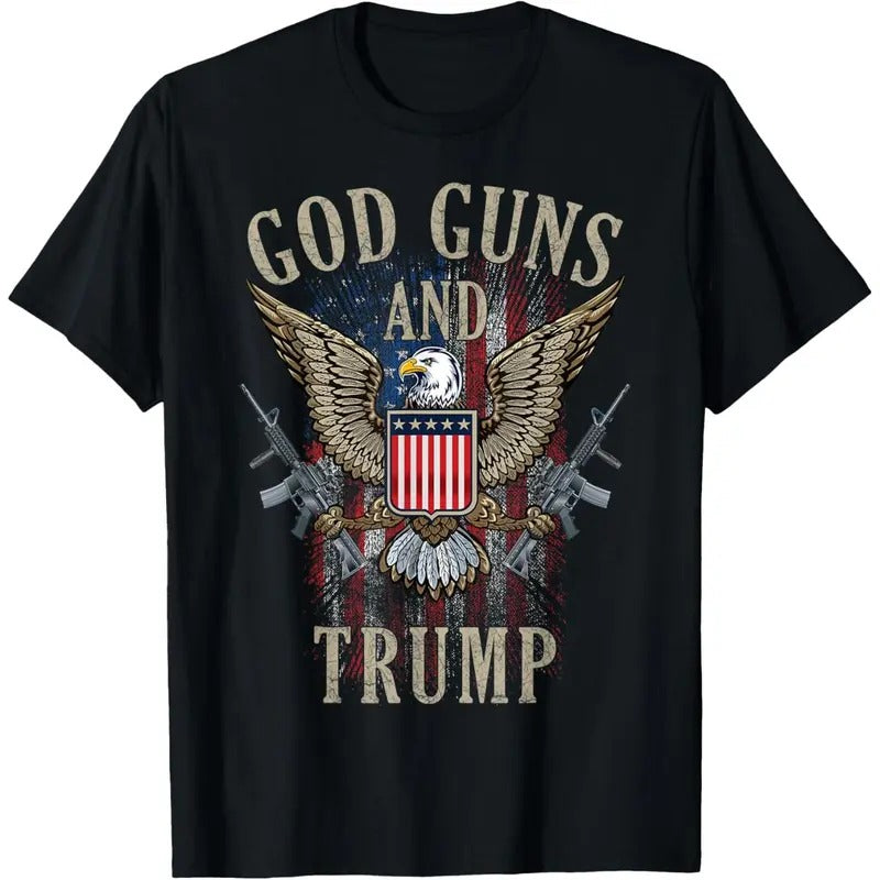 God Guns And Trump 2nd Amendment Flag AR15 American Flag T-Shirt made in usa Hoodie, Sweatshirt | DripVista.com