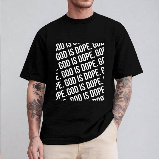 God Is Dope T-Shirt Pure Cotton Casual Style Crew Neck Short Sleeve T-Shirt Tops Trendy for Unisex