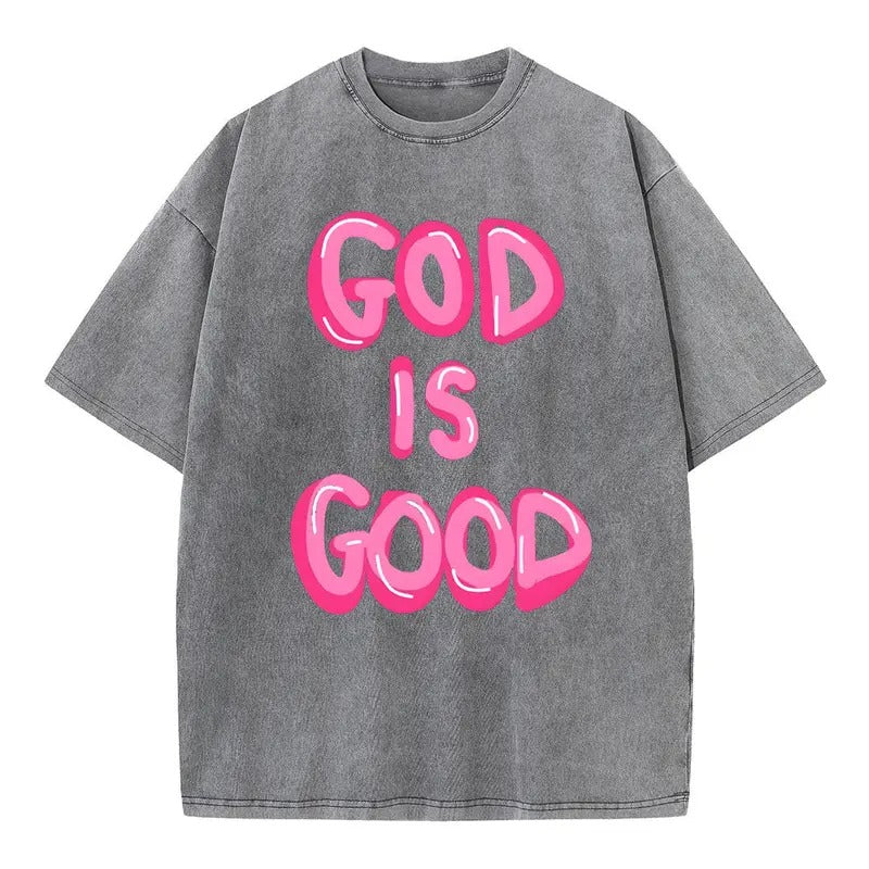 God Is Good Christian Washed T-Shirt, Christian Jesus  t shirts, Vintage 90s Graphic Tee Gift Cotton Top Womenswear...