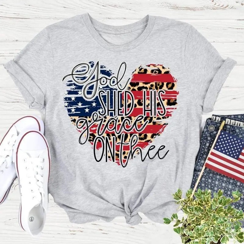 God Shed His Grace on Thee Tee, For Women Shirt, T-Shirt Comfort Cotton Hoodie, Sweatshirt | DripVista.com