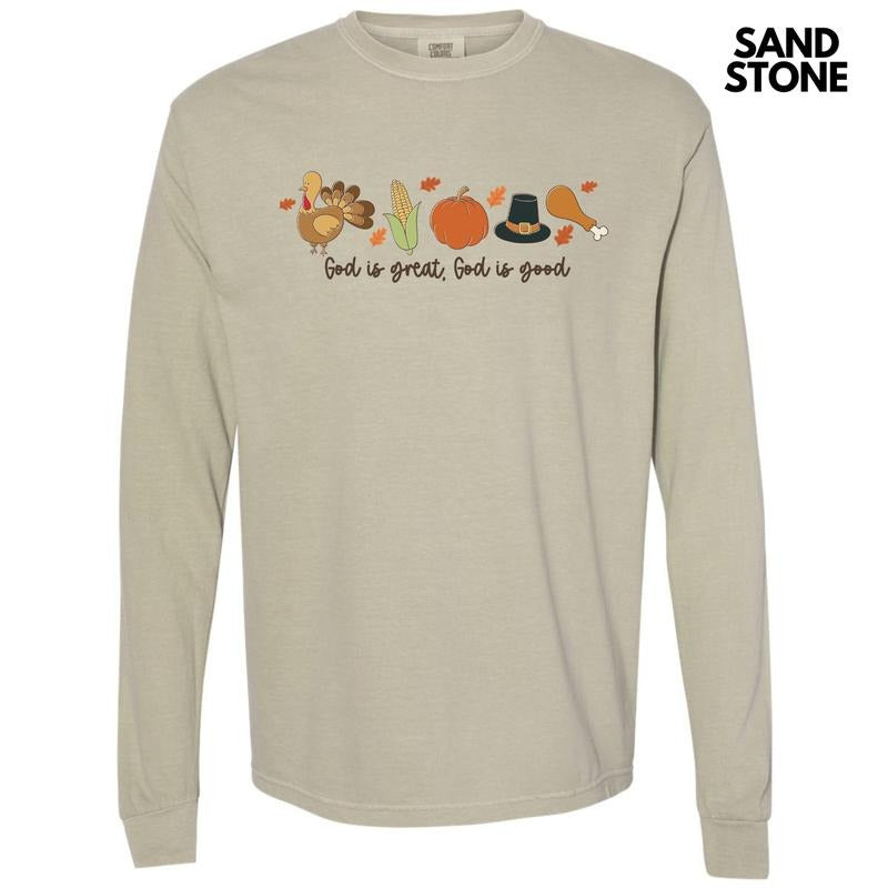 God is Great Long Sleeve Comfort Colors T-Shirt 'NLB'