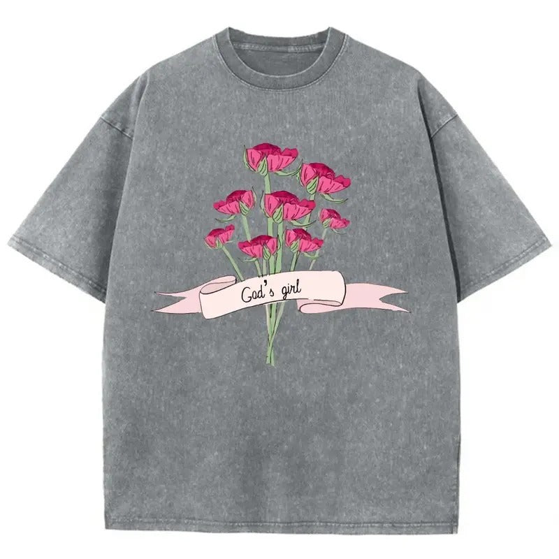 God's Girl Unisex Washed T-Shirt, Christian Jesus  t shirts, Vintage 90s Graphic Tee Gift Cotton Top Womenswear Bottom...